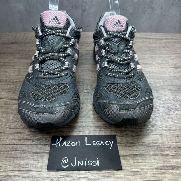 Adidas AdiPrene~Women's~Athletic Gray/ Pink Run Walk Hike Shoes~Size 8 - Picture 3 of 8